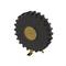 Black Aluminum Gear Clock with Gold Hands and Legs